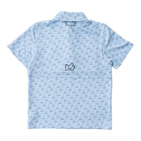 PRODOH SHORT SLEEVE PERFORMANCE POWDER BLUE GOLF CART PRINT