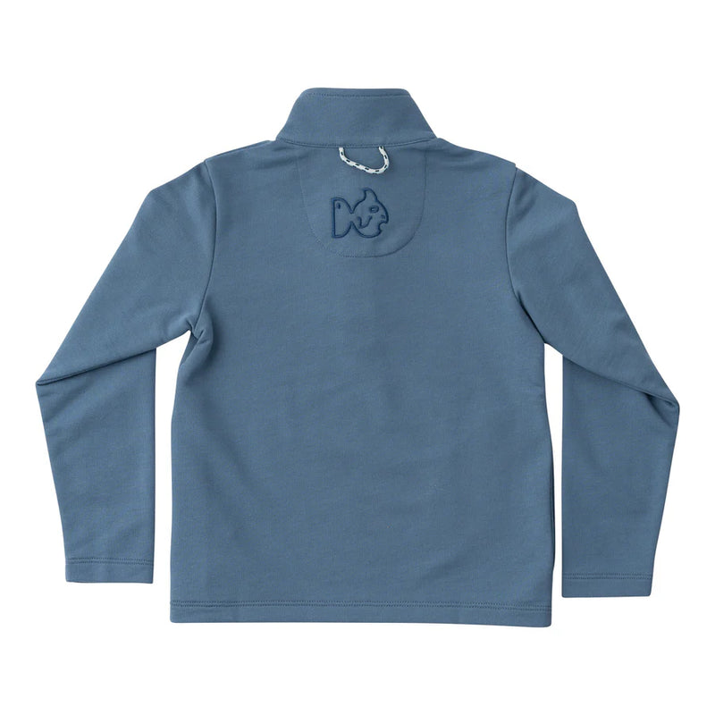 PRODOH KIDS SPORTY COTTON SNAP PULLOVER IN BLUEFIN BLUE