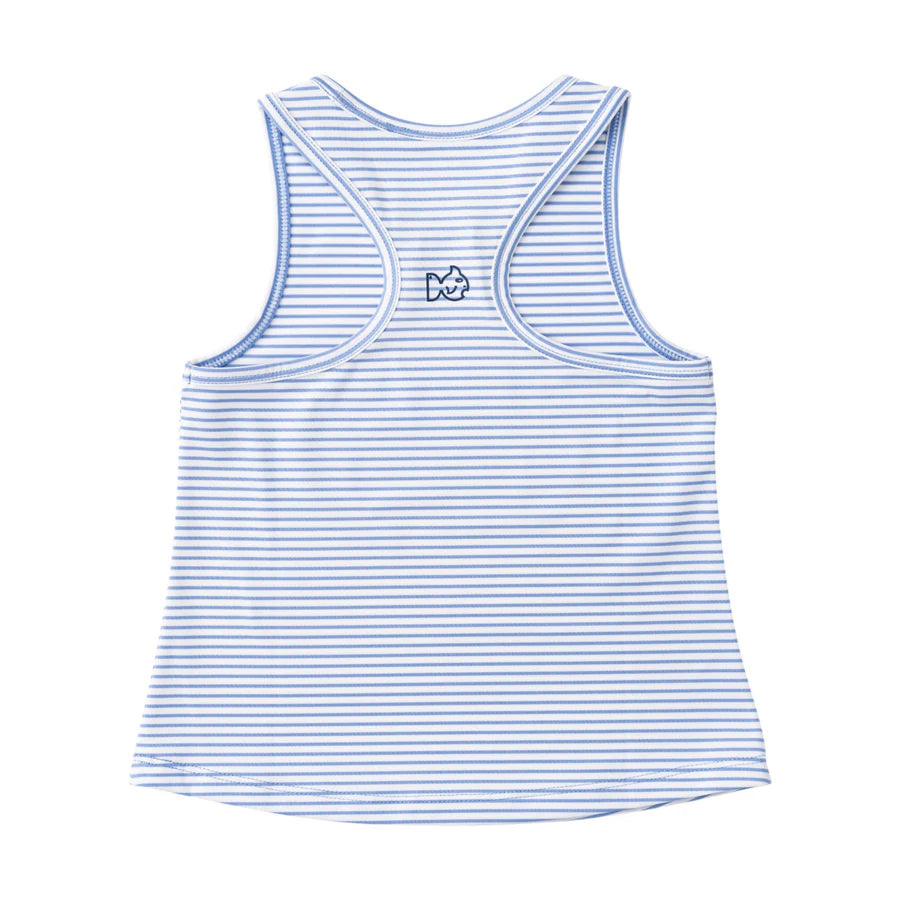 PERSIAN PURPLE STRIPE RACERBACK TANK