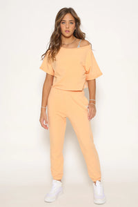 KAVEAH FRENCH TERRY STRAIGHT JOGGER APRICOT