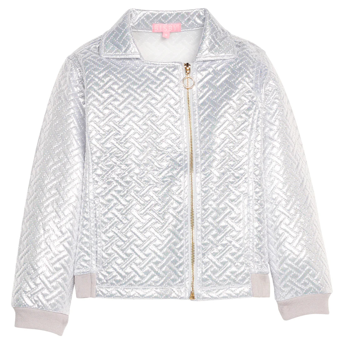 BISBY QUILTED MOTO JACKET SILVER