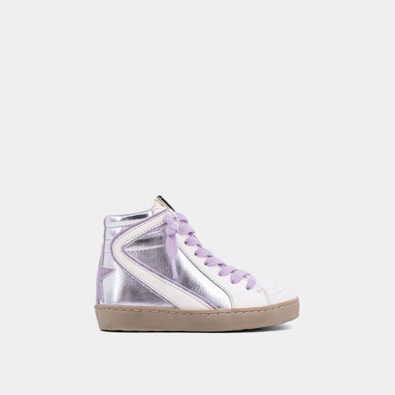 SHUSHOP ROONEY MINI LILAC SNAKE SNEAKER