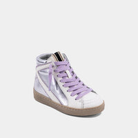 SHUSHOP ROONEY MINI LILAC SNAKE SNEAKER