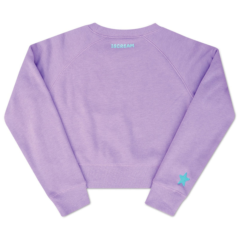 ISCREAM RAINBOW SMILE VIVID VIOLET BASIC CREW NECK SWEATSHIRT