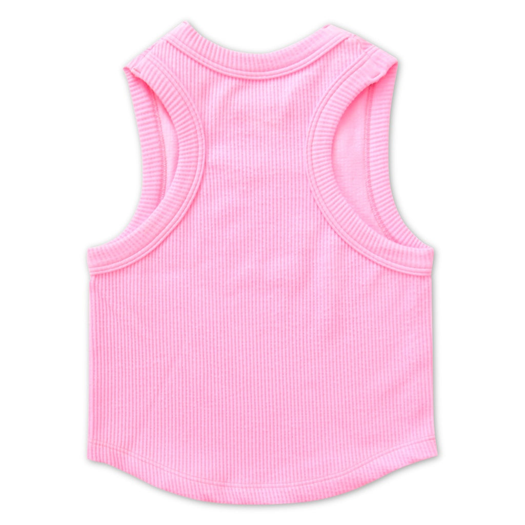 ROSE CROPPED RIBBED RACERBACK TANK TOP