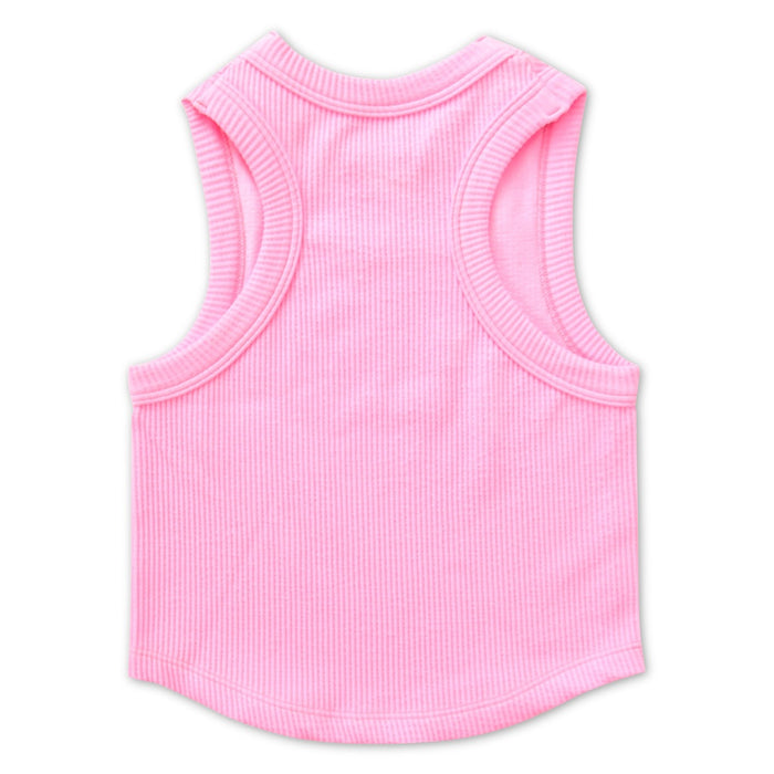 ROSE CROPPED RIBBED RACERBACK TANK TOP