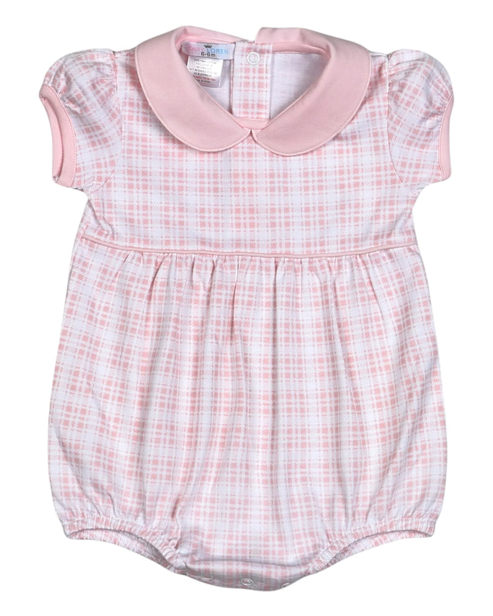 BABY LOREN ROSSY PINK PLAIDS PIMA BIB BUBBLE