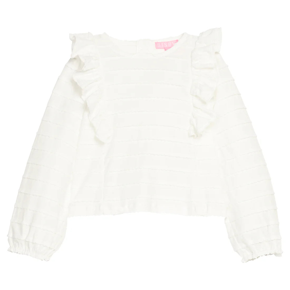 BISBY RUFFLE BLOUSE WHITE SCALLOP