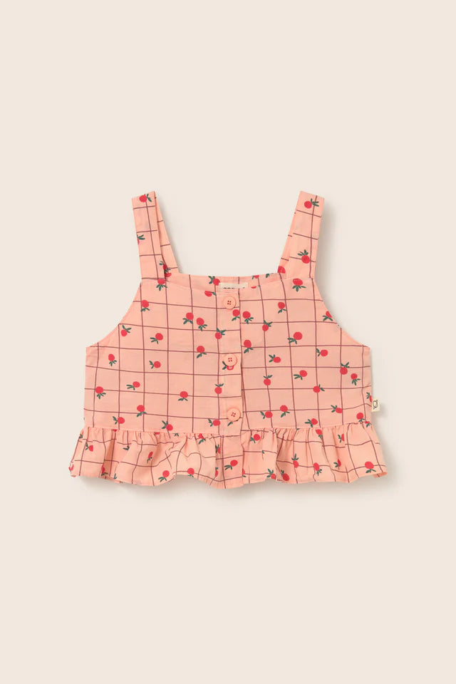 SALVIA ROSE FRUIT POPLIN TOP