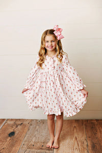 SWOON BABY SCALLOPED CANDY CANE BUTTERKNIT PLAY DRESS