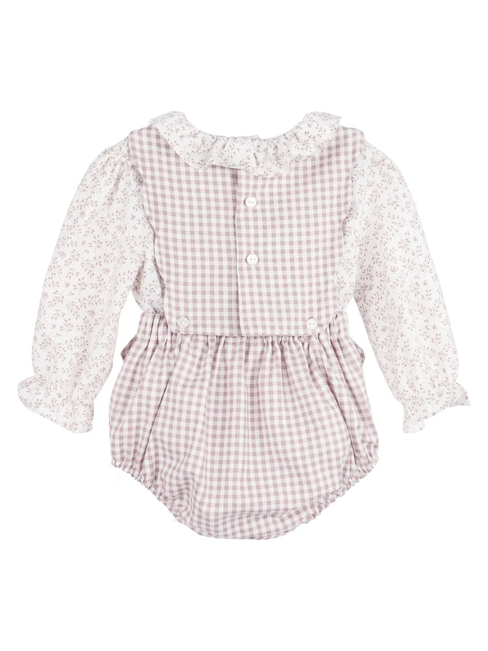 SOPHIE & LUCAS BB CHECK SCALLOP OVERALL