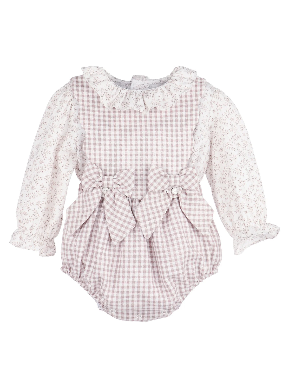 SOPHIE & LUCAS BB CHECK SCALLOP OVERALL