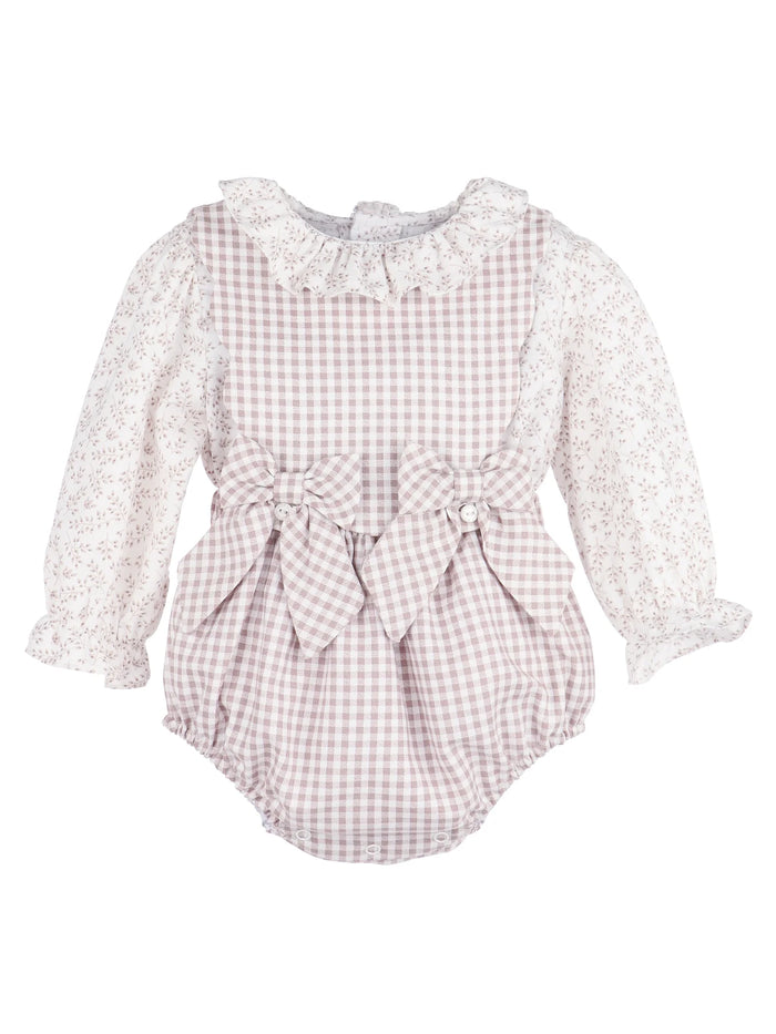 SOPHIE & LUCAS BB CHECK SCALLOP OVERALL