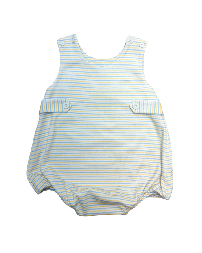 PERCY & TYNE THEODORE KNIT BUBBLE BLUE & BUTTER STRIPE