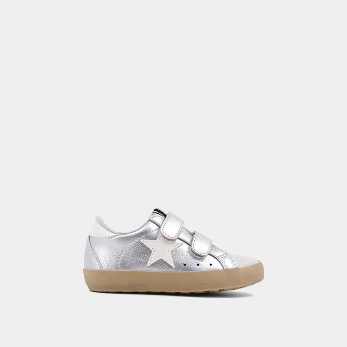 SHUSHOP SUNNY TODDLERS SILVER DISTRESSED SNEAKER