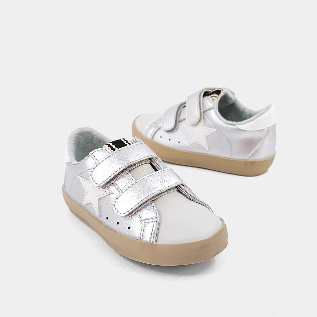 SHUSHOP SUNNY TODDLERS SILVER DISTRESSED SNEAKER