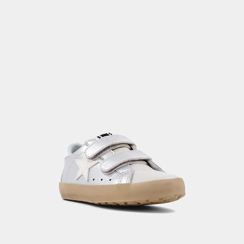 SHUSHOP SUNNY TODDLERS SILVER DISTRESSED SNEAKER