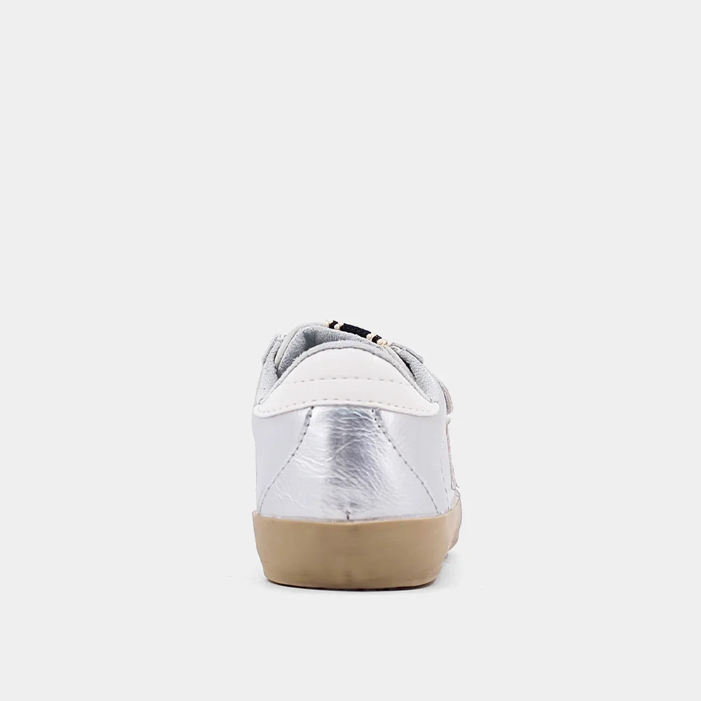 SHUSHOP SUNNY TODDLERS SILVER DISTRESSED SNEAKER