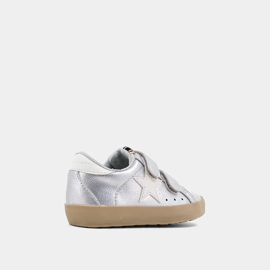 SHUSHOP SUNNY TODDLERS SILVER DISTRESSED SNEAKER