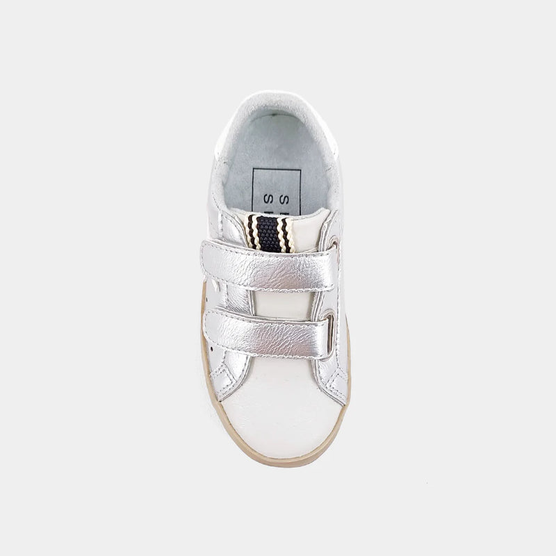 SHUSHOP SUNNY TODDLERS SILVER DISTRESSED SNEAKER