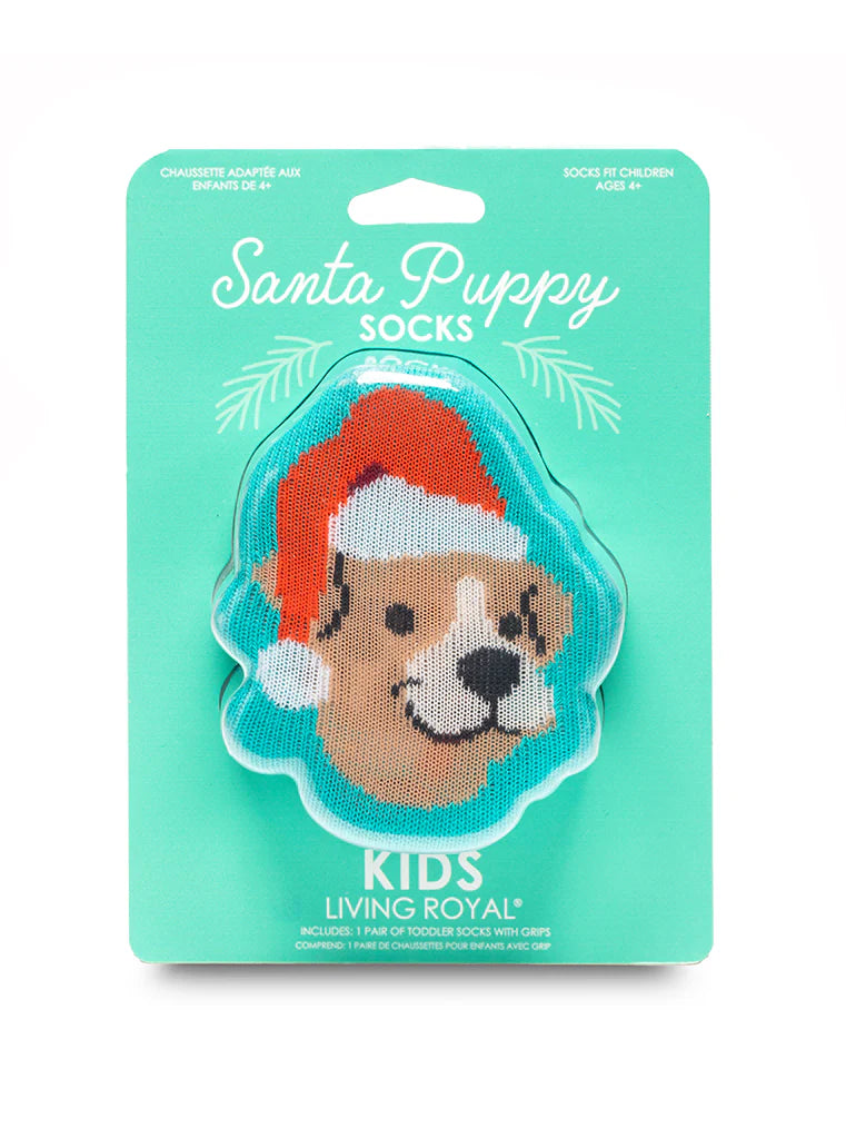 LIVING ROYAL SANTA PUPPY 3D SOCKS