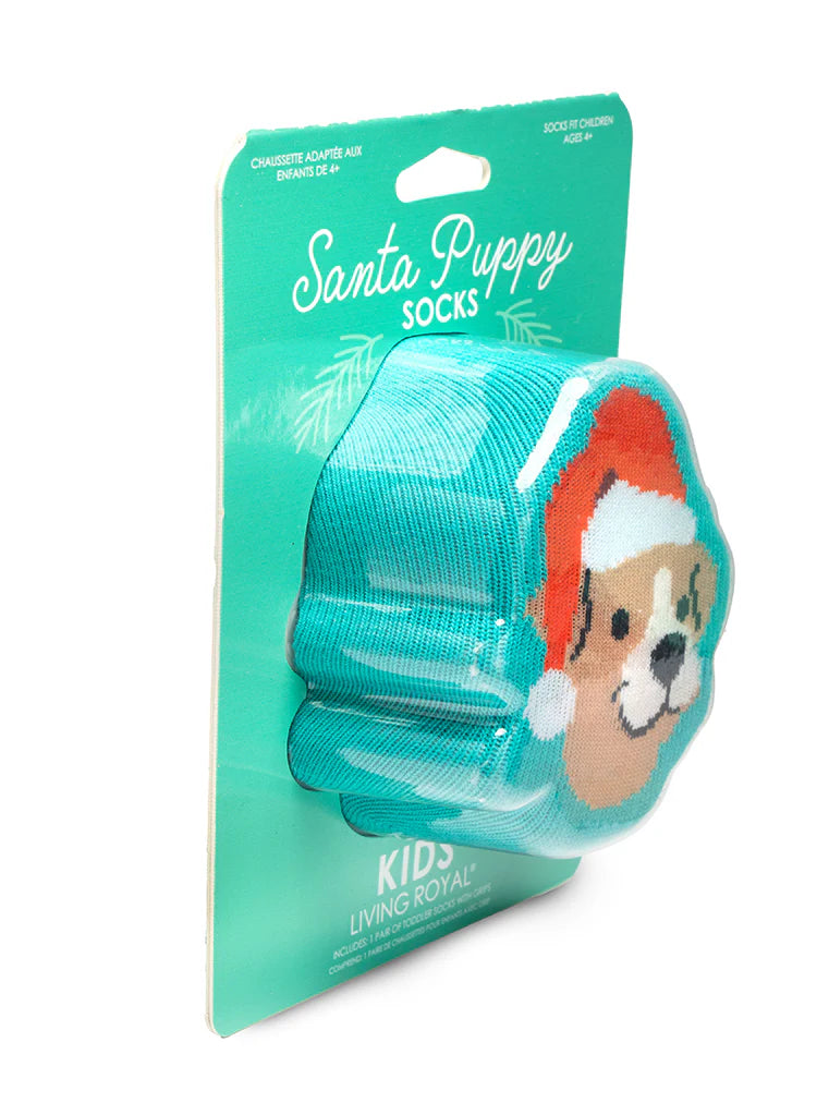 LIVING ROYAL SANTA PUPPY 3D SOCKS