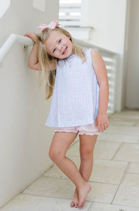 LOTTIE BLOOMER SET BLUE FLORAL SCALLOP