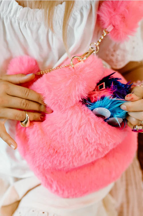 PINKY PROMISE FURRY FUSHIA PURSE