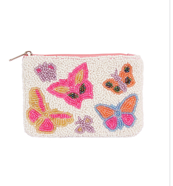 BUTTERFLY BEADED COIN PURSE