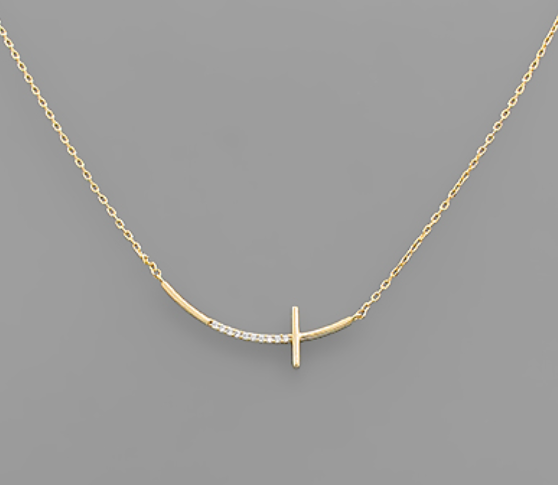 CROSS NECKLACE WITH STONES