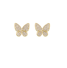 CZ BUTTERFLY STUD EARRINGS