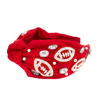 RED/WHITE FOOTBALL HEADBAND