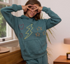 VINTAGE HAVANA HUNTER GREEN LIGHTING STAR HEARTS PULLOVER