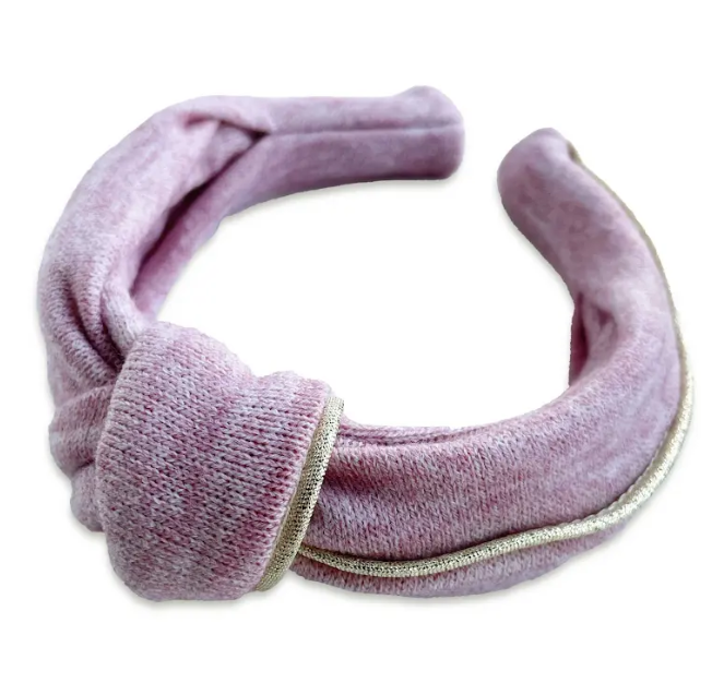 CHIC KNIT KNOT HEADBAND - BABY PINK