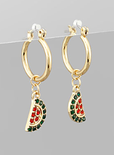 EARRING WATERMELON DANGLE HOOP