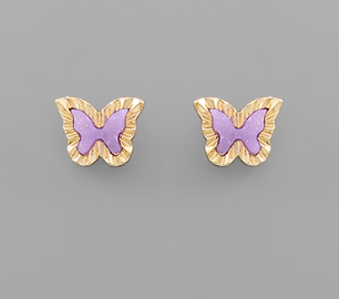 EARRING LAVENDER BUTTERFLY