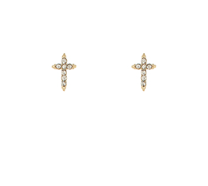 EARRING RHINESTONE CROSS