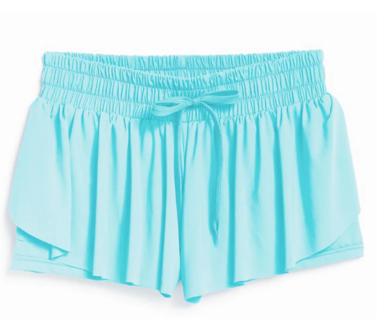 SUZETTE COLLECTION BUTTERFLY SHORTS AQUA