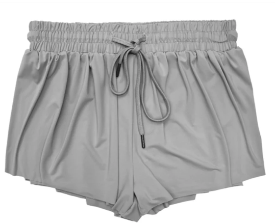 SUZETTE COLLECTION BUTTERFLY SHORTS LIGHT GRAY