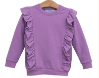 TROTTER STREET LAURA RUFFLE PULLOVER LAVENDER