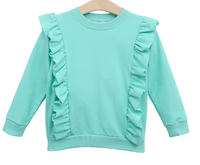 TROTTER STREET LAURA RUFFLE PULLOVER MINT