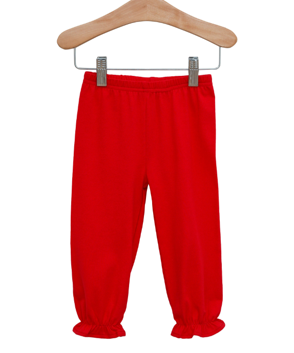 TROTTER STREET RUFFLE BLOOMER PANTS RED