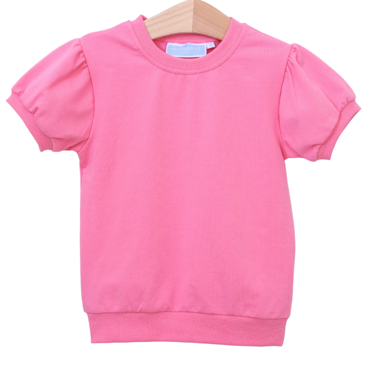 TROTTER STREET LANDRY PUFF SLEEVE TOP PINK