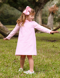 TROTTER STREET CAROLINE DRESS LIGHT PINK STRIPE