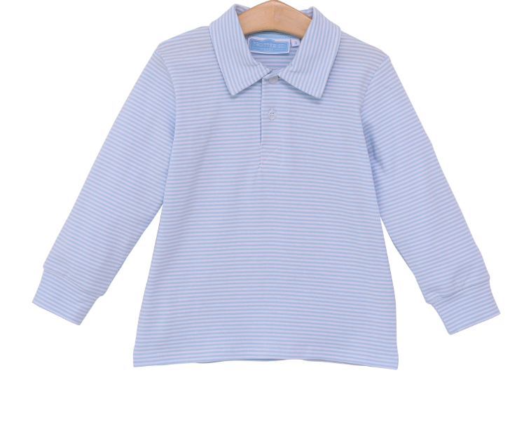 TROTTER STREET JACKSON POLO LIGHT BLUE STRIPE