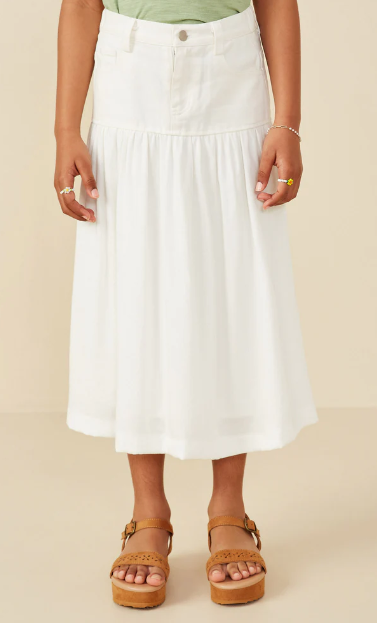 HAYDEN GIRLS MIX MEDIA DENIM MIDI SKIRT