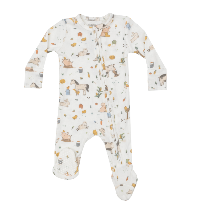 ANGEL DEAR FARM BABIES 2-WAY ZIPPER FOOTIE