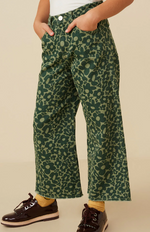 HAYDEN GIRLS RETRO FLORAL STRAIGHT LEG DENIM PANTS