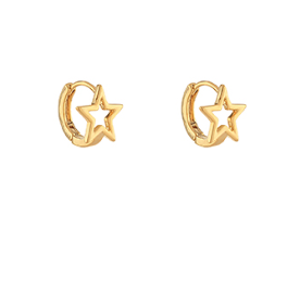 OPEN STAR METAL STUD HOOPS