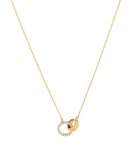 PAVE CZ LINKED CIRCLE PENDANT NECKLACE